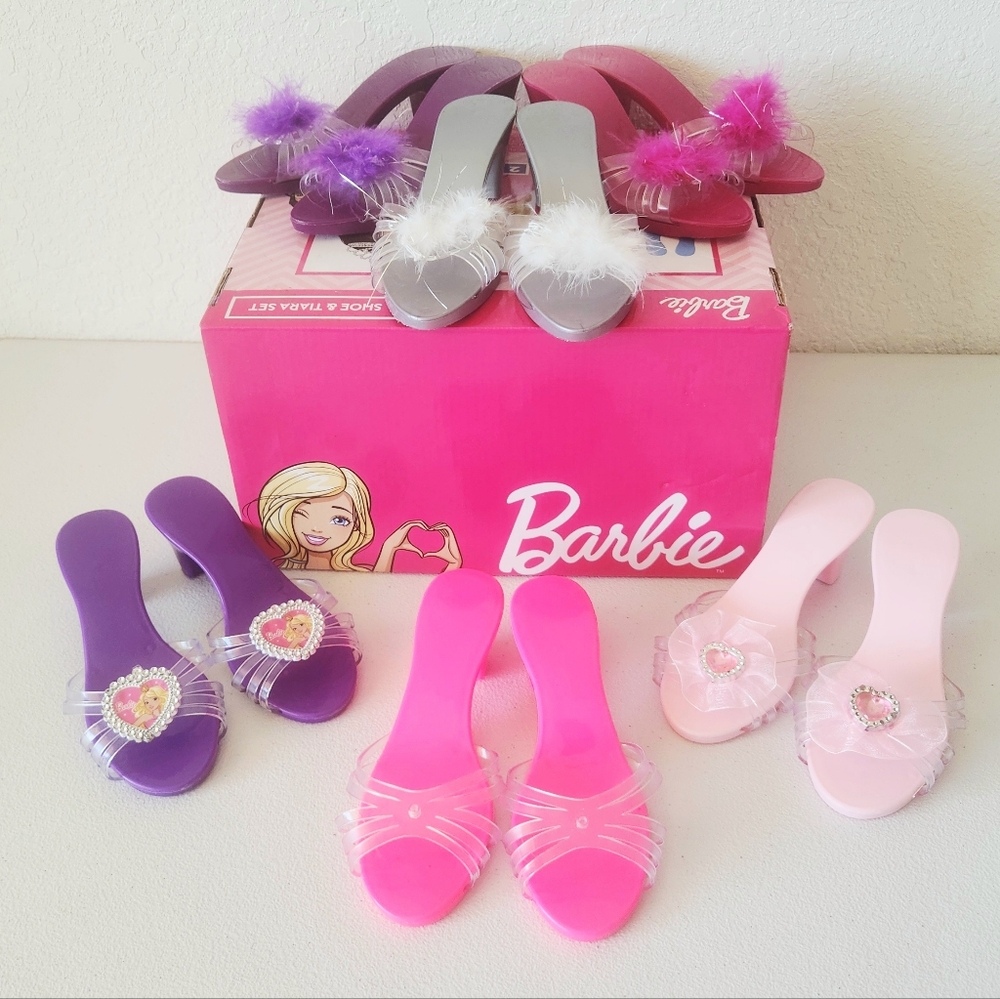 7PC Barbie Dress Up Costume Play Shoes with Shoebox